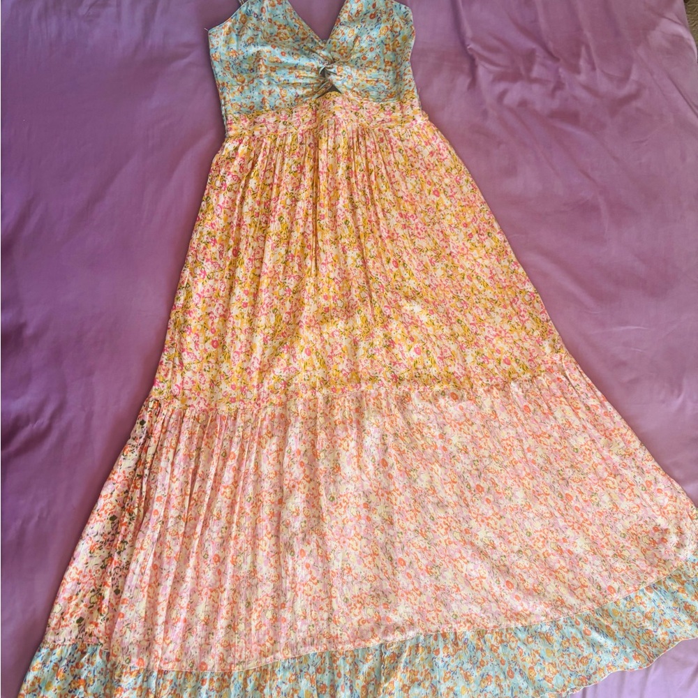 💛💙❤️Angie Blue and Orange Floral Dress